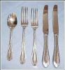 LEONARD SILVER Stainless Flatware Silver Teaspoon Tea Spoon, Dinner Fork and Knife Place Flatware Setting