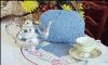 Handmade Blue Floral Fabric Tea Cozy Set