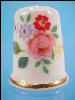Fine Bone China Sewing THIMBLE Multi-Color Wildflowers / 24K Gold Band MADE IN ENGLAND