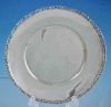 Antique Silverplate Small Round Tray Scroll & Berry Trim A1187