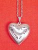 .925 Sterling Silver Puffed Heart Pendant Necklace