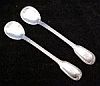 PAIR of CHRISTOFLE Silver Plate Flatware CHINON Condiment Mustard Spoons (c. 1991)