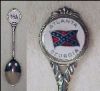 Silver Plate Souvenir Collectible Enamel Spoon Atlanta, Georgia Confederate Flag 