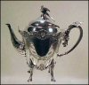 Antique Quadruple Silverplate Figural Egyptian Revival Footed Teapot MERIDEN SILVER #1880 A1320