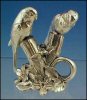 Silverplate Figural Parakeet Birds Salt & Pepper Shakers Weidlich Bros. Mfg. Co. #128 A1399