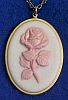 Vintage Collectible PINK JASPERWARE Cameo Pendant Necklace Mother's Day 1979 A1401