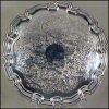 Engraved English Silverplate Tea Serving Tray Salver E L MADE IN ENGLAND A1439