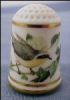Vintage Collectible Bone China COMMON YELLOWTHROAT Bird Thimble Franklin Porcelain The Garden Birds Thimble Collection 