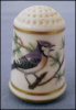 FRANKLIN PORCELAIN Vintage Collectible Bone China BLUE JAY Bird Thimble - The Garden Birds Thimble Collection c. 1979 A1447
