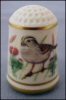 FRANKLIN PORCELAIN Vintage Collectible Bone China WHITE-THROATED SPARROW Bird Thimble - The Garden Birds Thimble Collection c. 1979 A1448