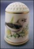 FRANKLIN PORCELAIN Vintage Collectible Bone China MOCKINGBIRD Bird Thimble - The Garden Birds Thimble Collection c. 1979 A1449
