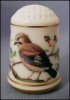 FRANKLIN PORCELAIN Vintage Collectible Bone China EURASIAN JAY Bird Thimble - The Garden Birds Thimble Collection c. 1979 A1450
