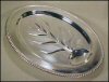 Vintage Wm. Rogers Silverplate 16" Oval Footed Meat Platter with Well A1489