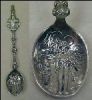 Silverplate Repousse Souvenir Collectible Spoon BRUGES The Belfry Tower (Belfort) Belgium