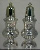 Vintage Silver Plate Salt & Pepper Shakers with Crest /Shield / Coat of Arms by L Y M A1524