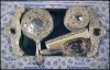 Vintage Silver Plate 6-Piece Victorian Dresser or Vanity Set Dresser Table Mirror, Hand Mirror,  Brush, Comb & Powder Box