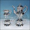 Antique FORBES SILVER Quadruple Silverplate Repousse Tea Set #166