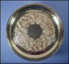 Round Wm ROGERS SILVER Engraved Silverplate Tea Serving Salver Tray #471 A1590