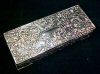 Vintage Silver Plate Repousse JEWELRY BOX / DRESSER BOX Oblong by Godinger A1697