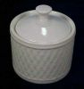 ONEIDA WICKER White China Covered Sugar Bowl - Discontinued