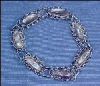 ART PLAT Sterling Silver and Mother of Pearl Linked Bracelet - Vintage Mexican Sterling Silver A1834