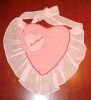 Vintage Red Check Gingham HEART SHAPE HOSTESS APRON SWEETHEART Organdy Organza