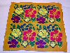 Vintage Colorful POPPY FLOWERS 100% COTTON SCARF 20" x 20" MADE IN INDIA