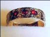 Antique Victorian Rose Gold BABY RING Three Stone Rubies