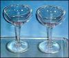 Vintage Pair Clear Hand Blown Crystal Glass CHAMPAGNE or SHERBETS 4" Tall A1902