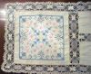Vintage LINEN TABLE RUNNER TABLE SCARF 11" x 44.5" CROCHET LACE CROSS STITCH A2059