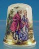 Vintage Bone China Thimble Victorian English COURTING COUPLE Scene Made in England A2259