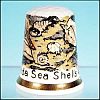 Vintage Collectible Souvenir FINSBURY Bone China Thimble FLORIDA SEA SHELLS