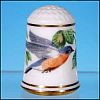 Limited Edition Porcelain Thimble EASTERN BLUEBIRD / Franklin Porcelain / GARDEN BIRDS / Peter Barrett