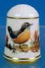 Limited Edition Porcelain Thimble AMERICAN ROBIN / Franklin Porcelain / GARDEN BIRDS / Peter Barrett A2295
