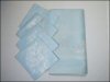 Vintage ALICO Fine Imported SUPERFINE DAMASK Tablecloth & Napkin Set / Light Blue / 54" x 54" / Four (4) Napkins