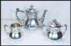Antique R. STRICKLAND & CO. Triple Silverplate 3-Piece Ornate Tea Set #301A2589