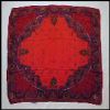 Vintage Ladies Traditional Silk Scarf Made in Japan - Navy, Purple, Red, Burgundy, Gold, Green & White Exotic Design A2630