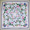 Vintage FLORAL MEDLEY (Chrysanthemums, Tulips and Berries) Traditional Japanese Silk Scarf