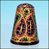 Vintage PERSIAN LACQUERWARE Handmade Hand-Painted PAISLEY Collectible Thimble 18K Gold Accents A2725