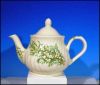 Vintage Arthur Wood & Son Porcelain China Spiral Flute Floral Teapot Staffordshire, England #6328