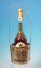 Vintage SHEFFIELD LTD. LEONARD Silver Silverplate ENGLAND Wine Bottle Basket Holder hammered silver plate A571