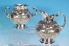 JAMES W. TUFTS QUADRUPLE SILVERPLATE Antique Victorian Silver Plate Sugar Bowl & Creamer Set - Footed A621