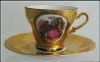 Vintage Gold Gilded Portrait Cameo Footed Demitasse Tea Cup and Saucer STERLING CHINA Japan