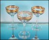 TIFFIN FRANCISCAN CRYSTAL Gold Encrusted Sherbet Champagne Glass Stemware - Set of 3Set of 3 A712