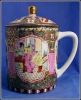 Chinese Cloisonne Enamelware Hand-Painted and Gold Gilded Tea Cup Mug from China