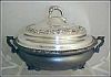 Victorian 3-Piece Footed VAN BERGH Quadruple Silver Plate Silverplate Baking Serving Dish