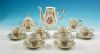 Victorian Opalescent 16-Piece Porcelain Tea Set with Victorian Cameo Portraits