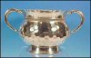 Huge Victorian Footed Antique MERIDEN SILVER Quadruple Silverplate Monteith Hexagon Pattern A906