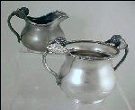 Antique BARBOUR SILVER CO. Quadruple Silverplate Berry Creamer & Sugar Bowl Applied Figural Berries & Leaves