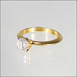 1/2 Ct Brilliant Round Diamond Solitaire Engagement Ring Yellow Gold Color Setting Cubic Zirconium